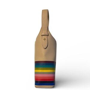 Tory Burch handbag, multicolor, for a wine bottle.